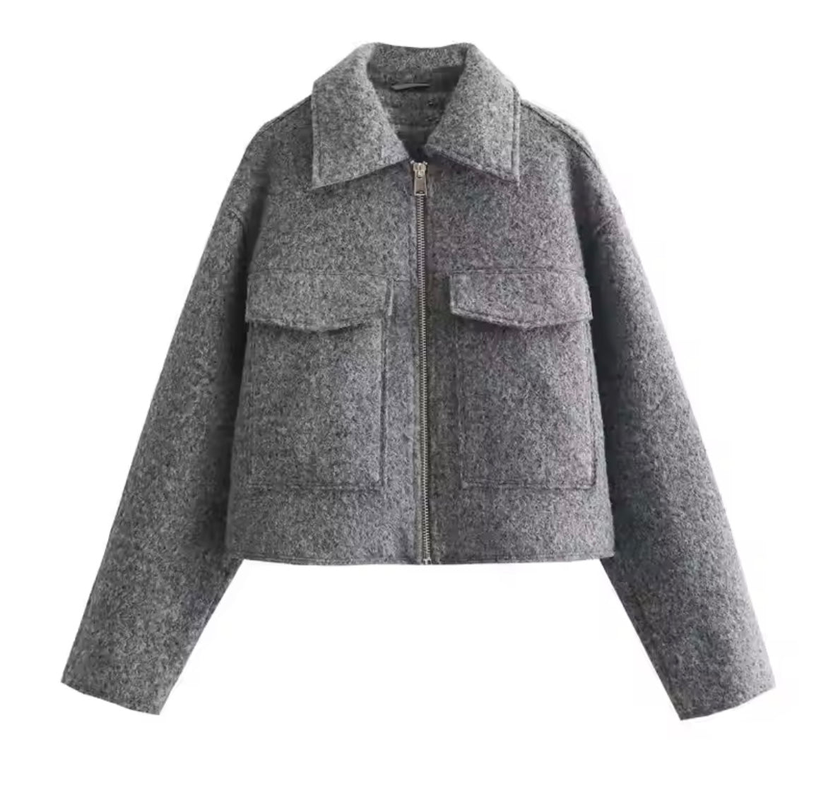 Chaqueta corta de Tweed Gris